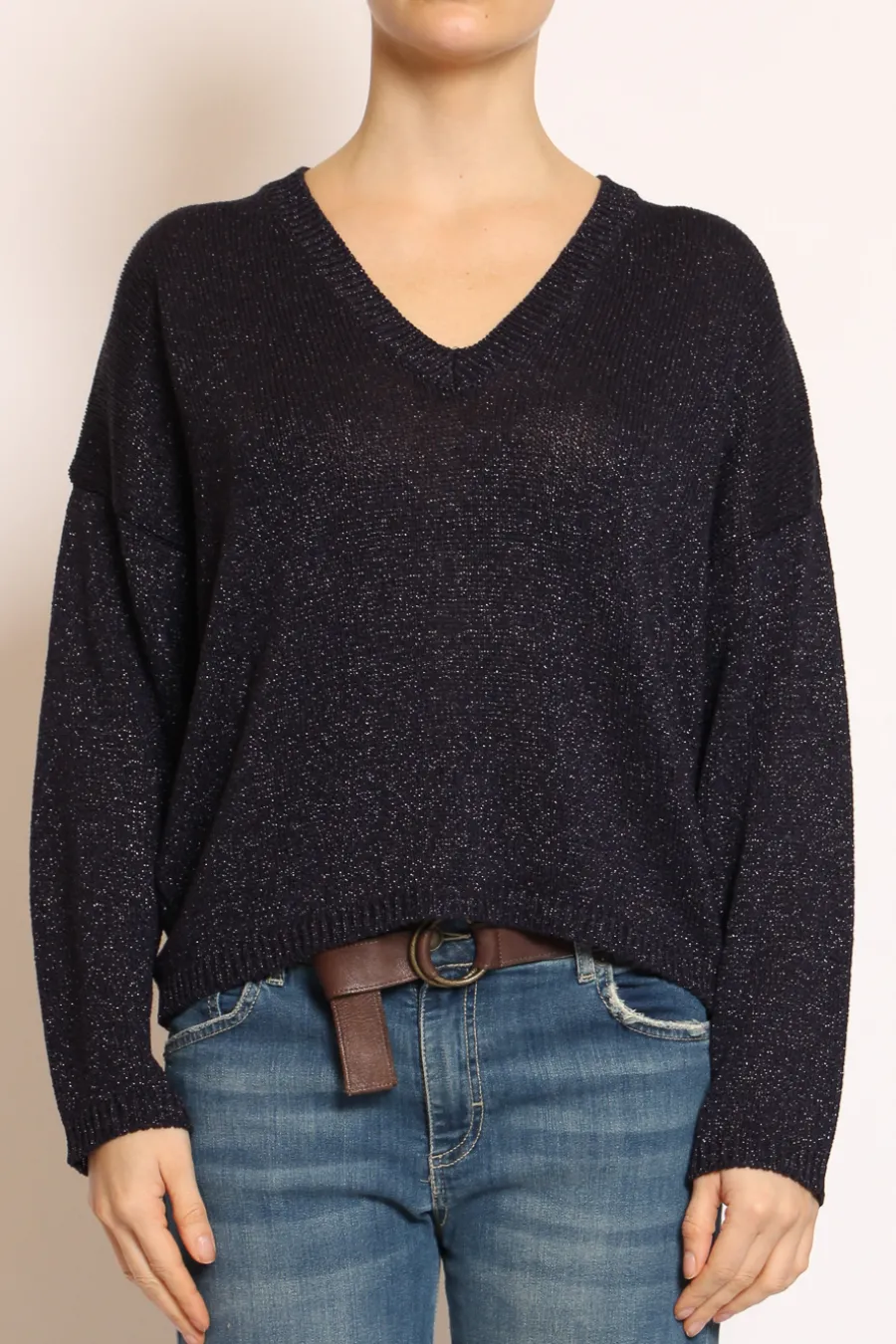 Kontatto Maglia scollo v in lurex- Maglie