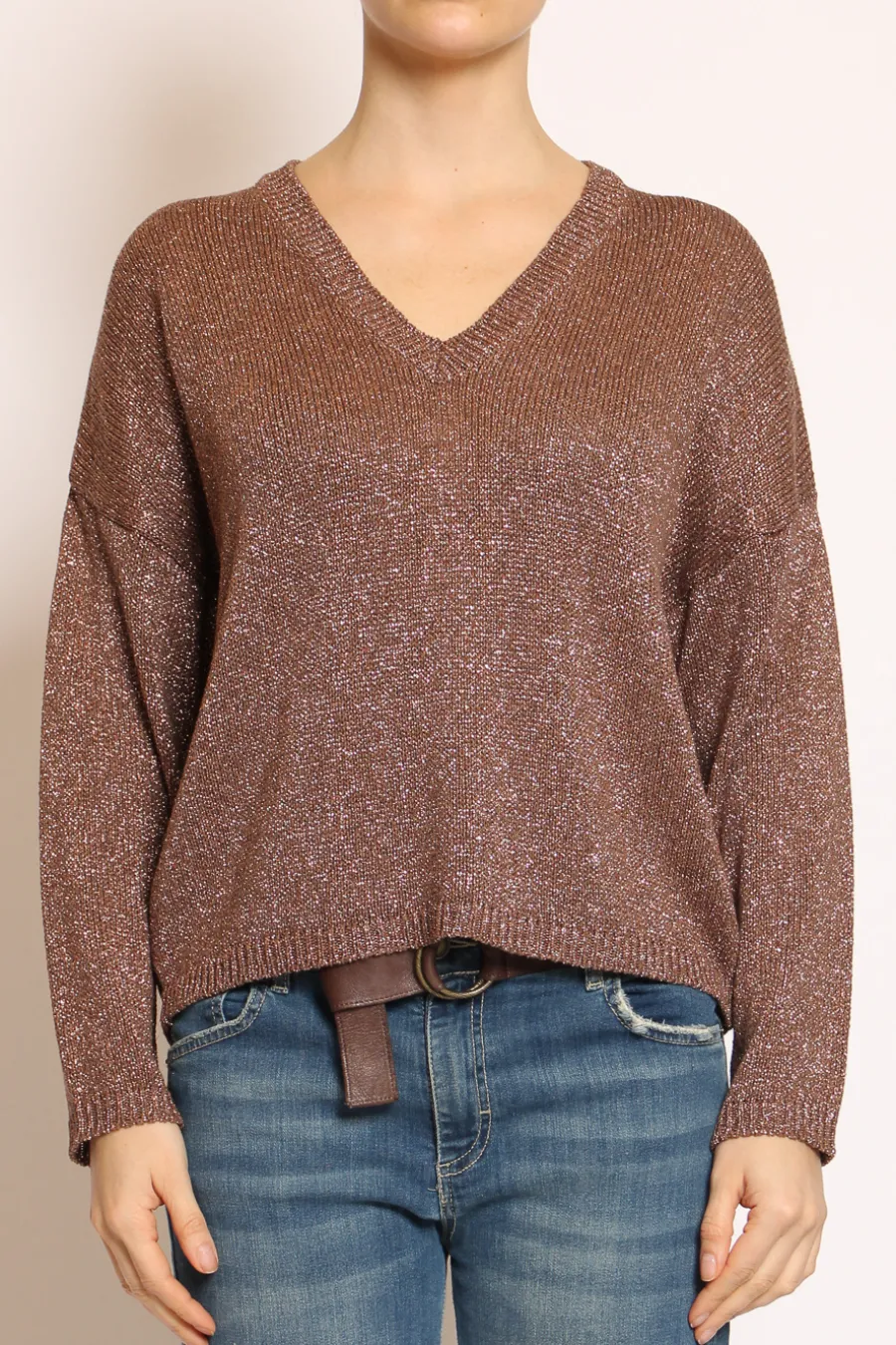 Kontatto Maglia scollo v in lurex- Maglie
