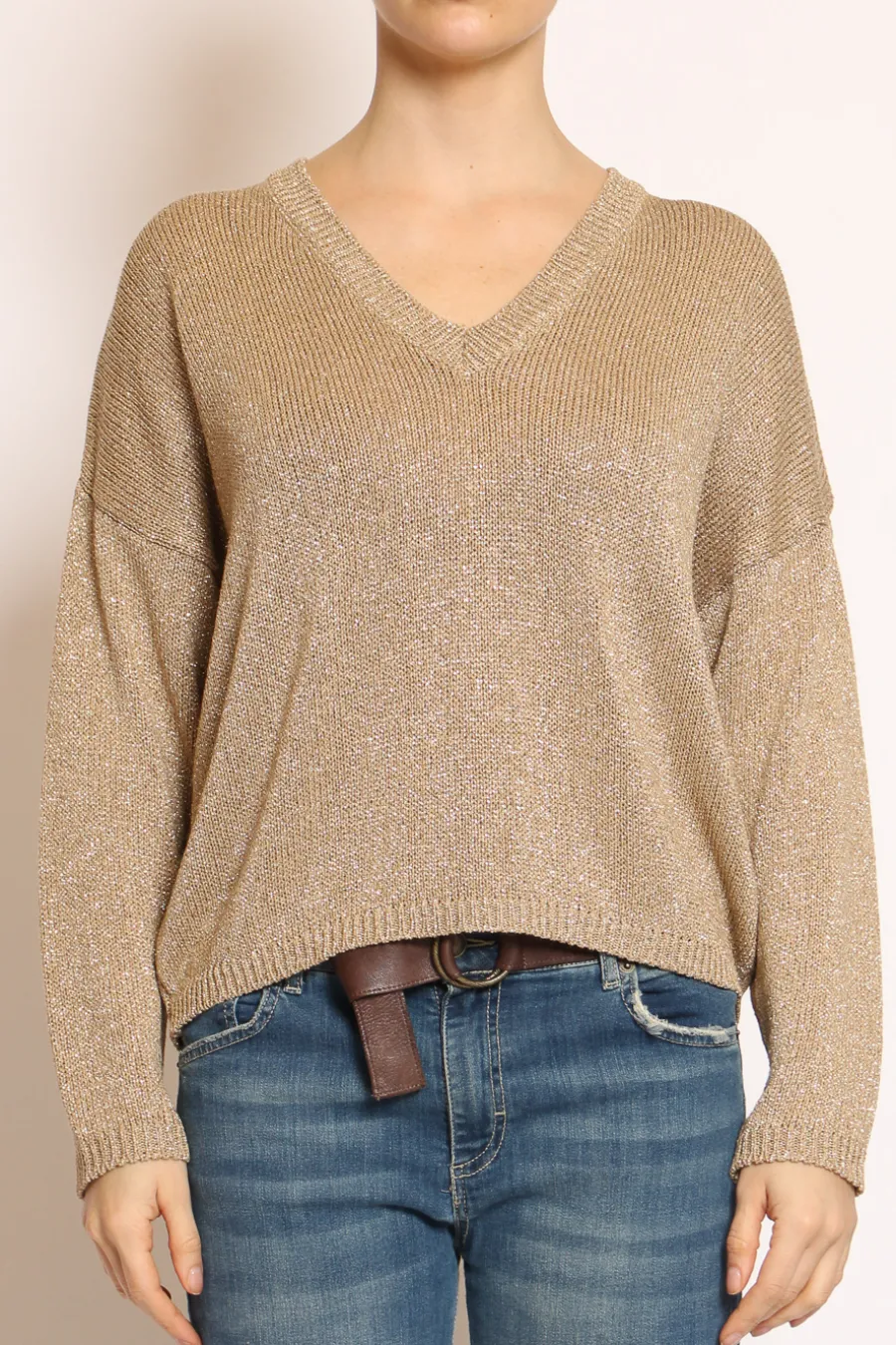 Kontatto Maglia scollo v in lurex- Maglie