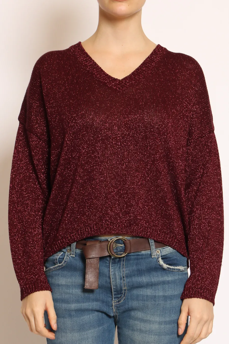 Kontatto Maglia scollo v in lurex- Maglie
