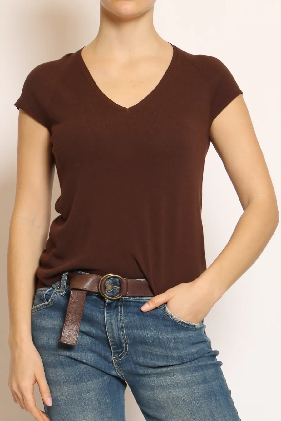 Kontatto Maglia scollo V manica corta- Maglie