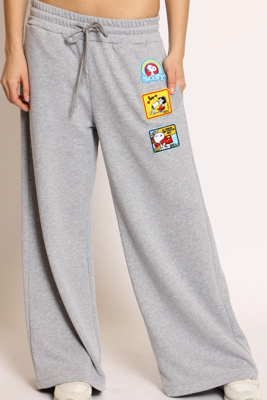 Tensione In Pantalone felpa patch Snoopy- Pantaloni