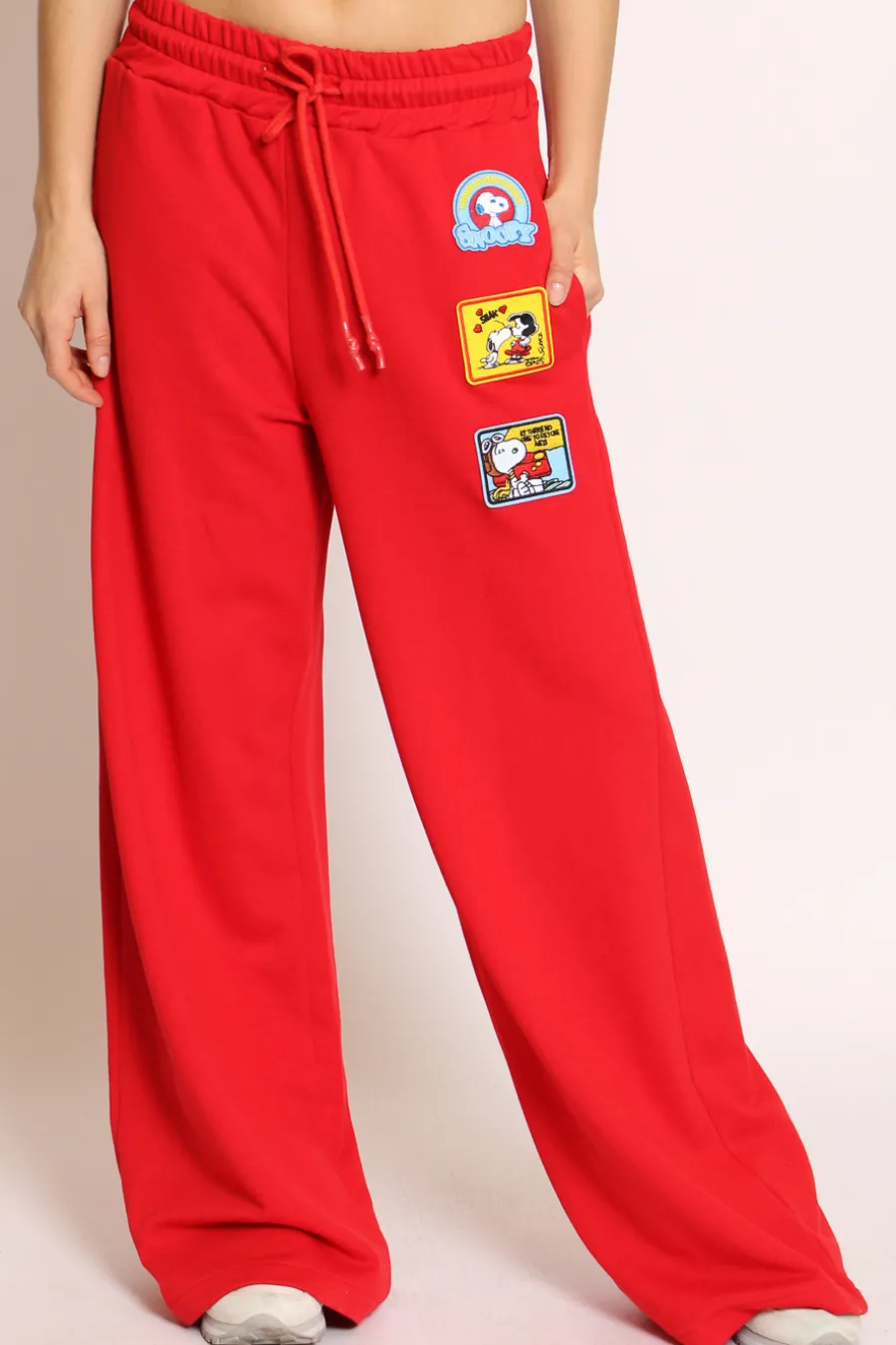 Tensione In Pantalone felpa patch Snoopy- Pantaloni