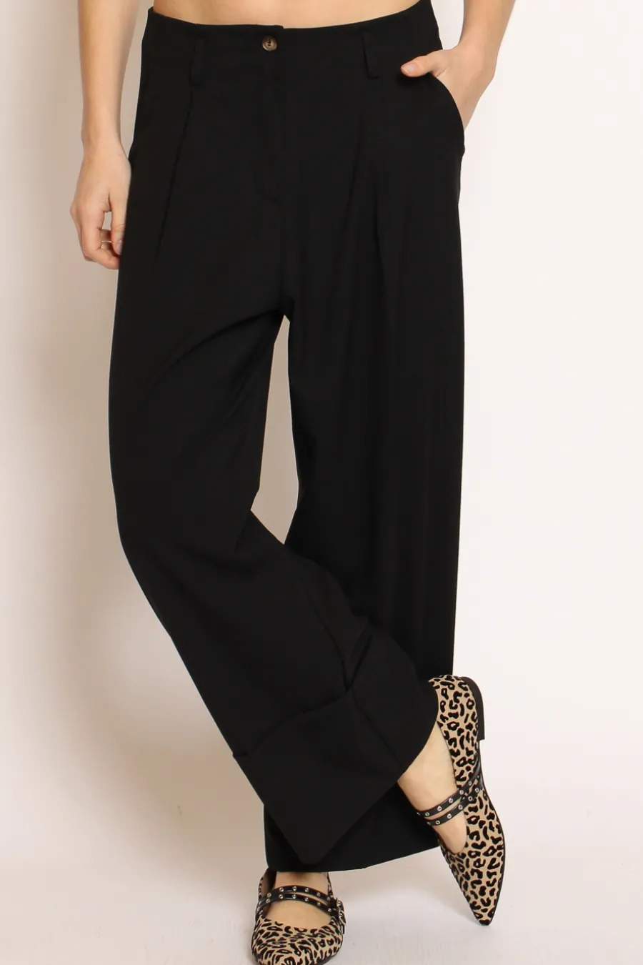 Zeroassoluto Pantalone GESSY con risvolto tessuto comfort elasticizzato- Pantaloni