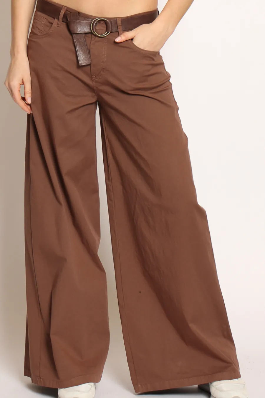 Zeroassoluto Pantalone LANY wide leg cotone elasticizzato- Pantaloni