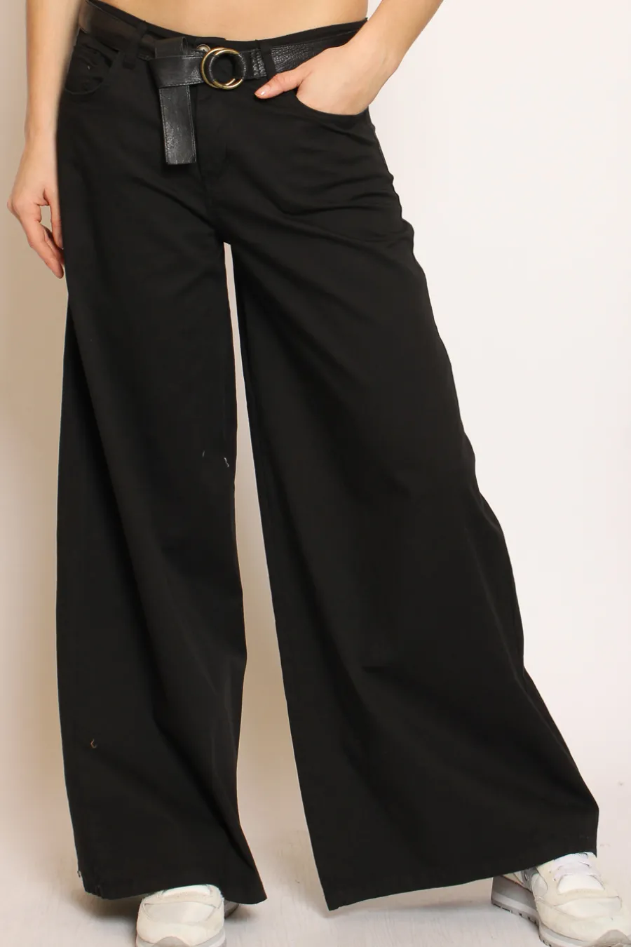 Zeroassoluto Pantalone LANY wide leg cotone elasticizzato- Pantaloni