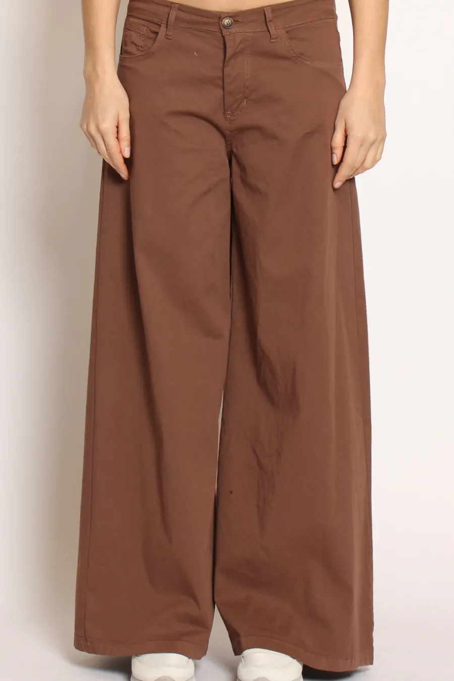 Zeroassoluto Pantalone LANY wide leg cotone elasticizzato- Pantaloni