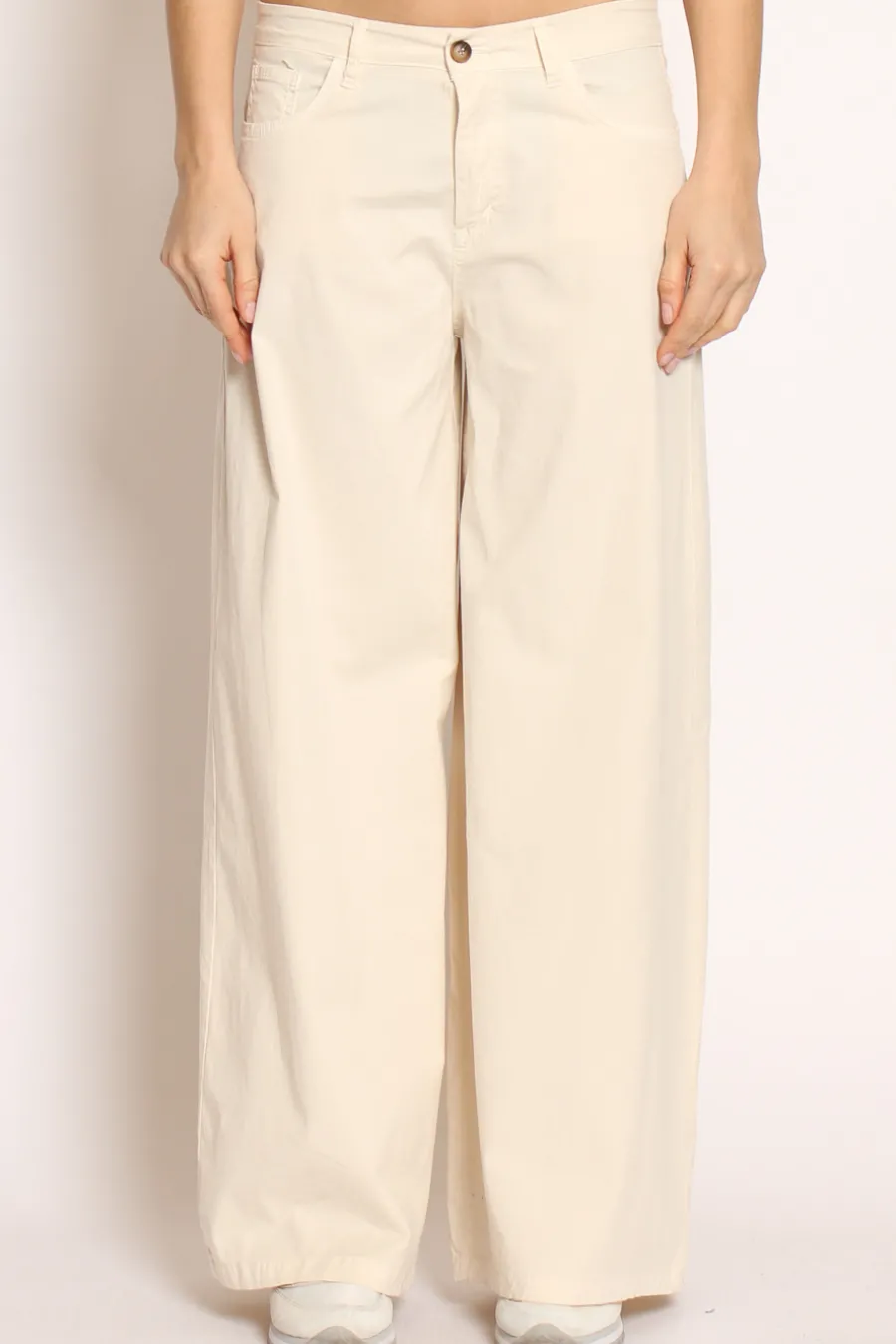 Zeroassoluto Pantalone LANY wide leg cotone elasticizzato- Pantaloni
