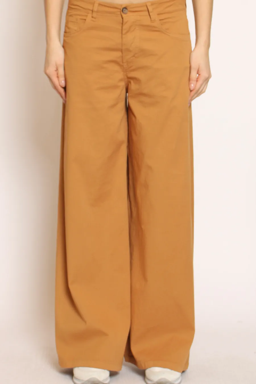 Zeroassoluto Pantalone LANY wide leg cotone elasticizzato- Pantaloni