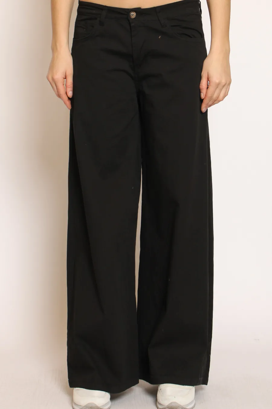 Zeroassoluto Pantalone LANY wide leg cotone elasticizzato- Pantaloni