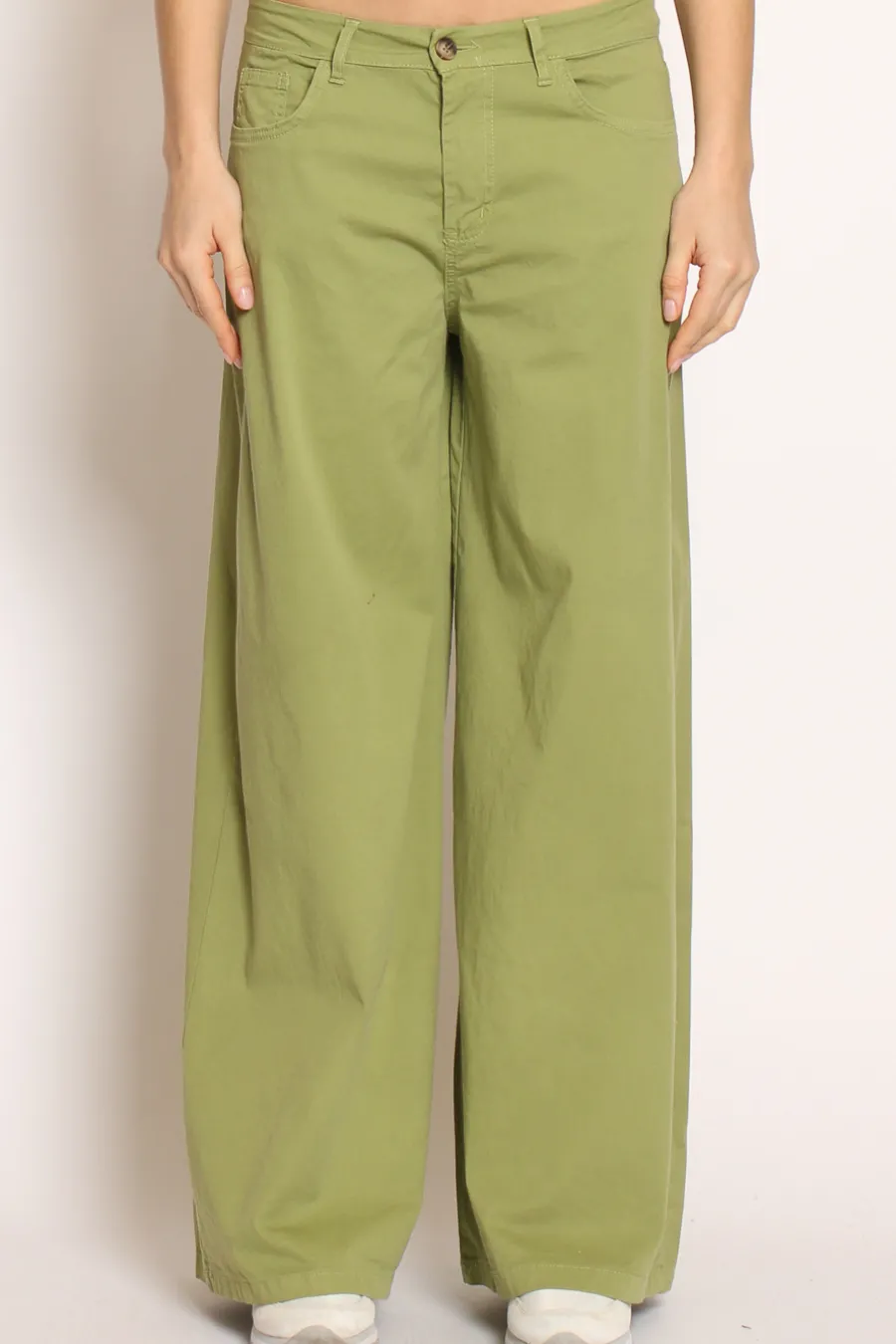 Zeroassoluto Pantalone LANY wide leg cotone elasticizzato- Pantaloni