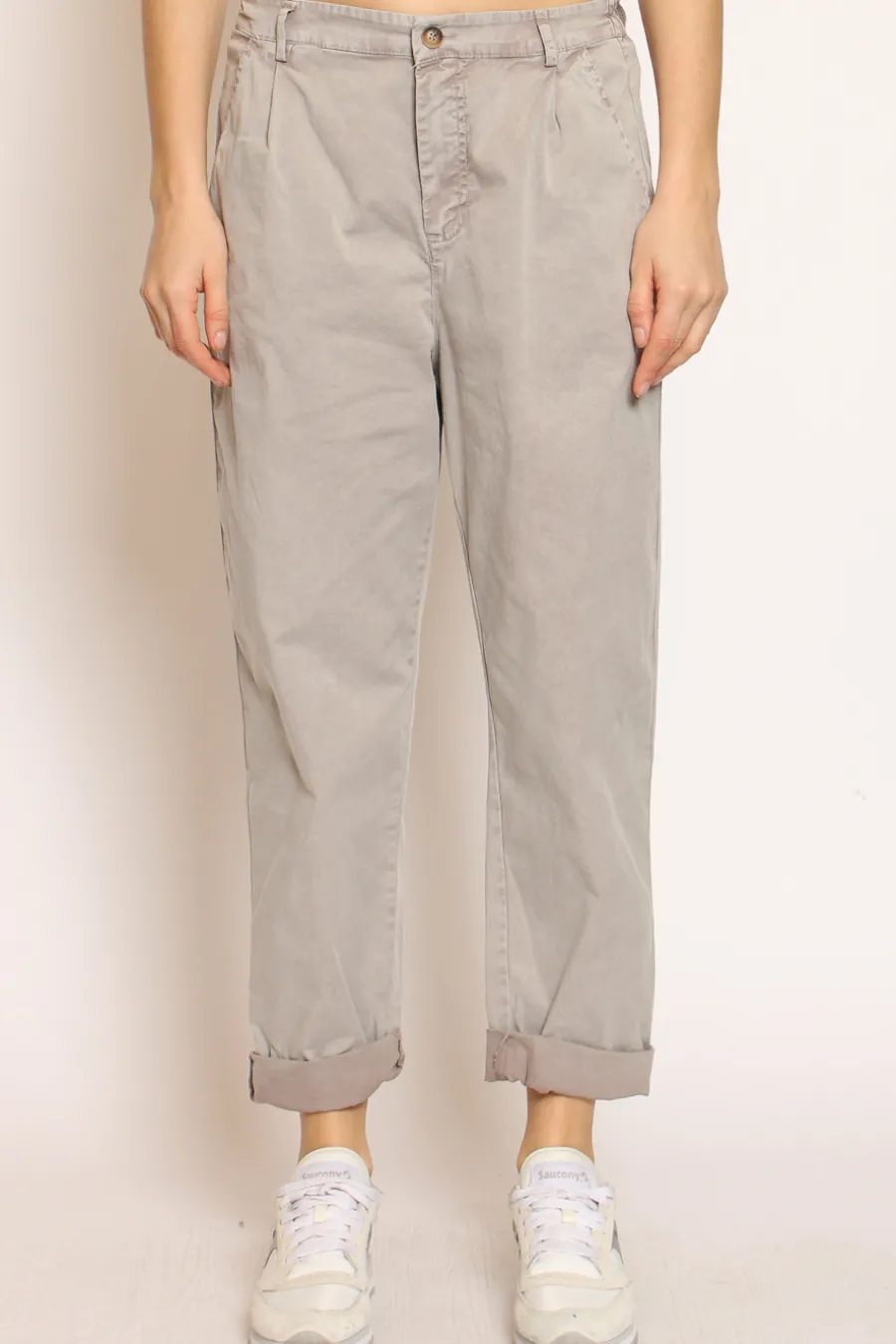 Zeroassoluto Pantalone LOLA cotone stone washed maltinto- Pantaloni