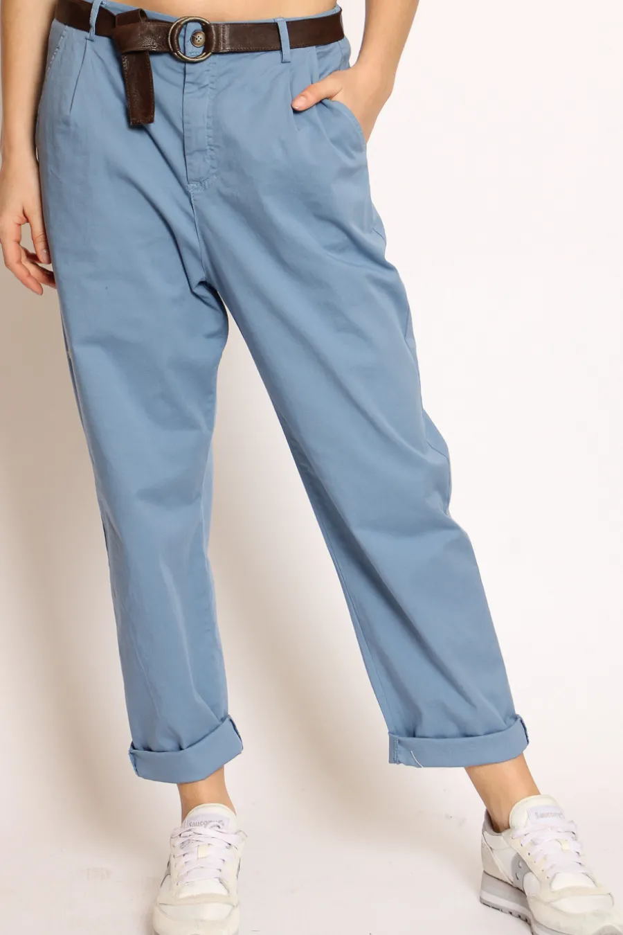 Zeroassoluto Pantalone lola c/pinces ed elastico dietro- Pantaloni