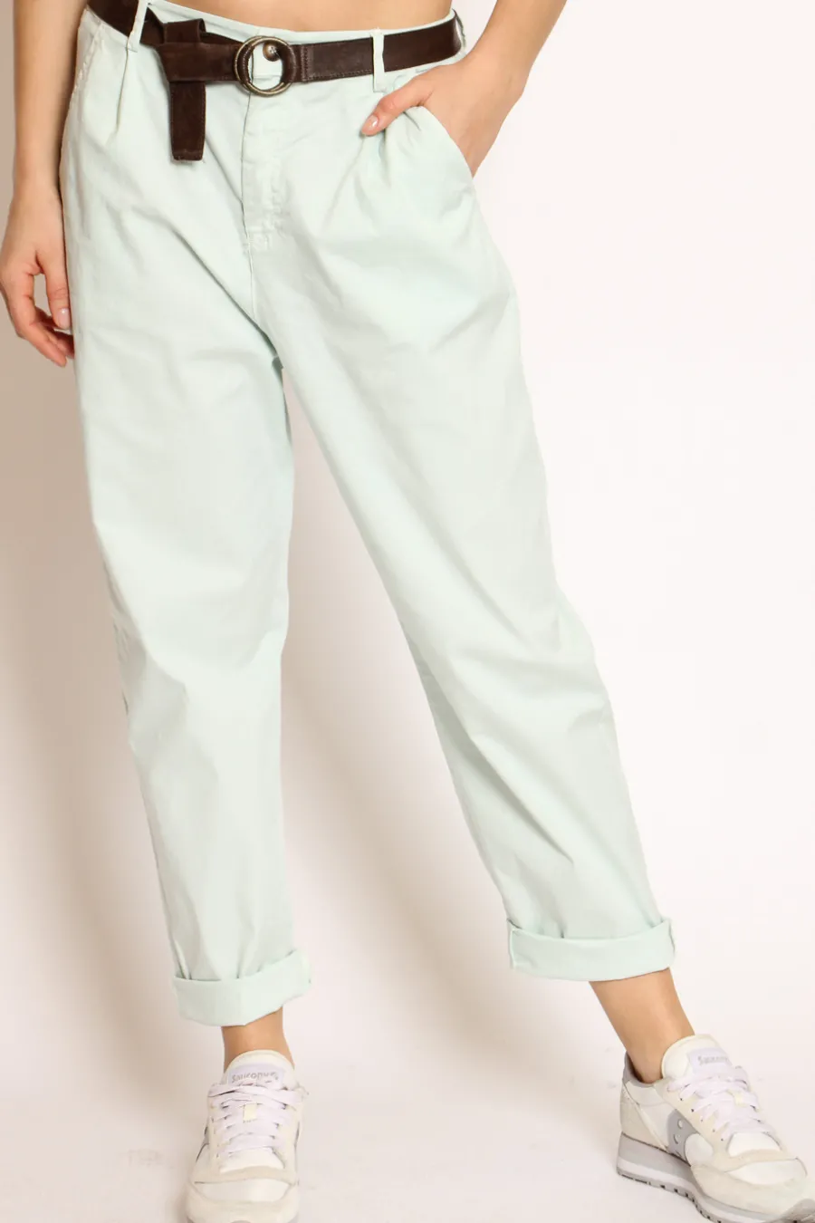 Zeroassoluto Pantalone lola c/pinces ed elastico dietro- Pantaloni