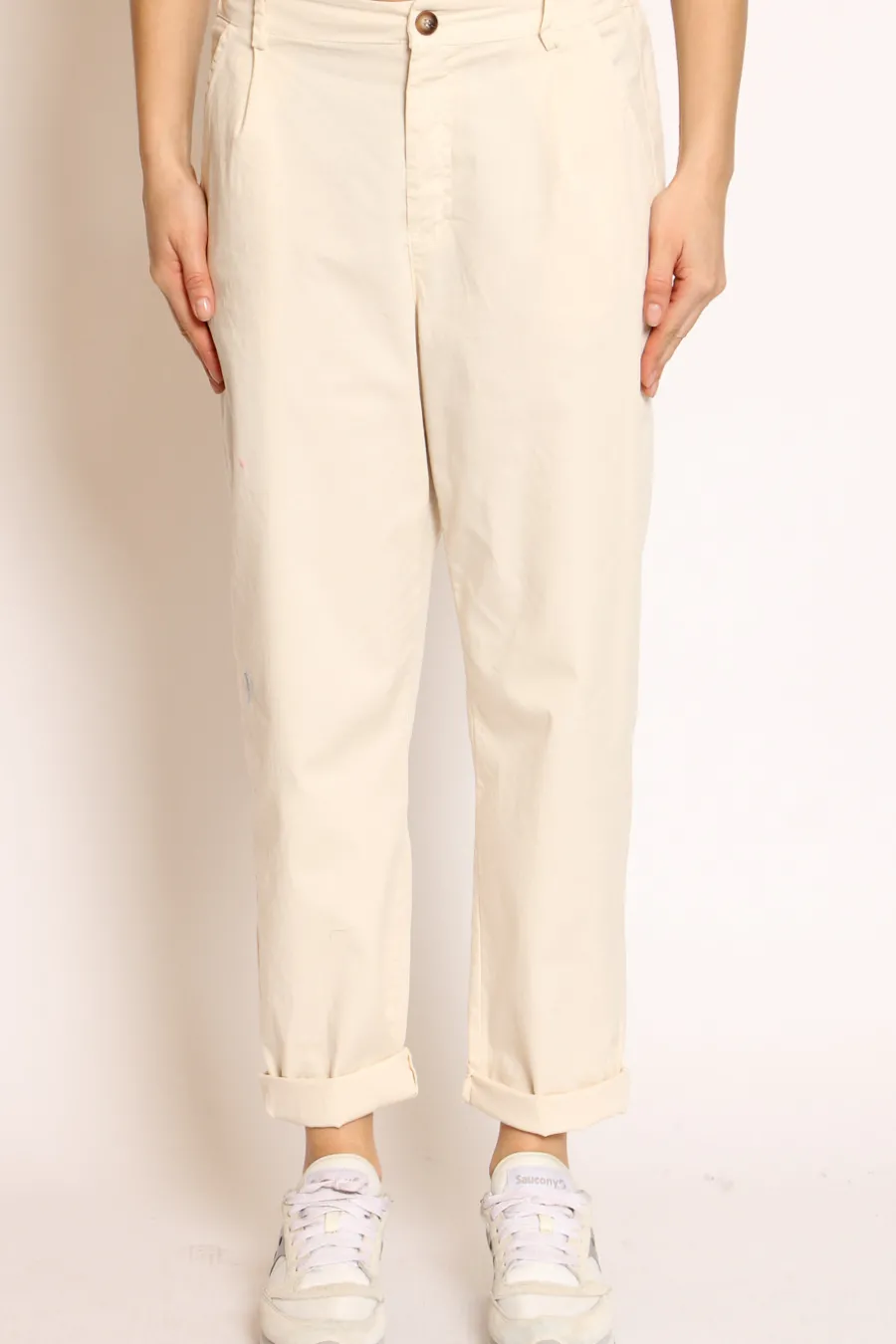 Zeroassoluto Pantalone lola c/pinces ed elastico dietro- Pantaloni
