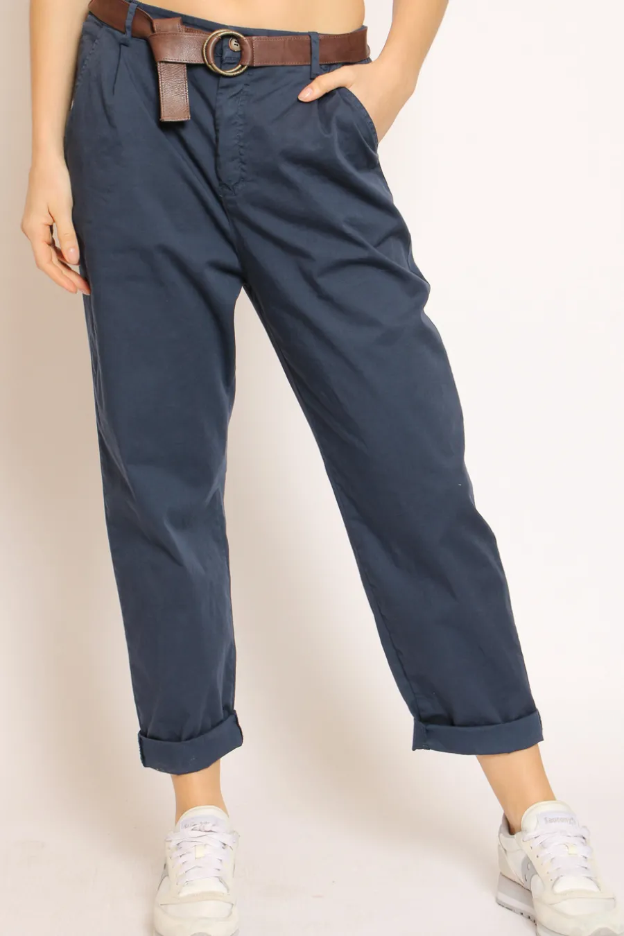 Zeroassoluto Pantalone LOLA elastico dietro cotone elasticizzato- Pantaloni