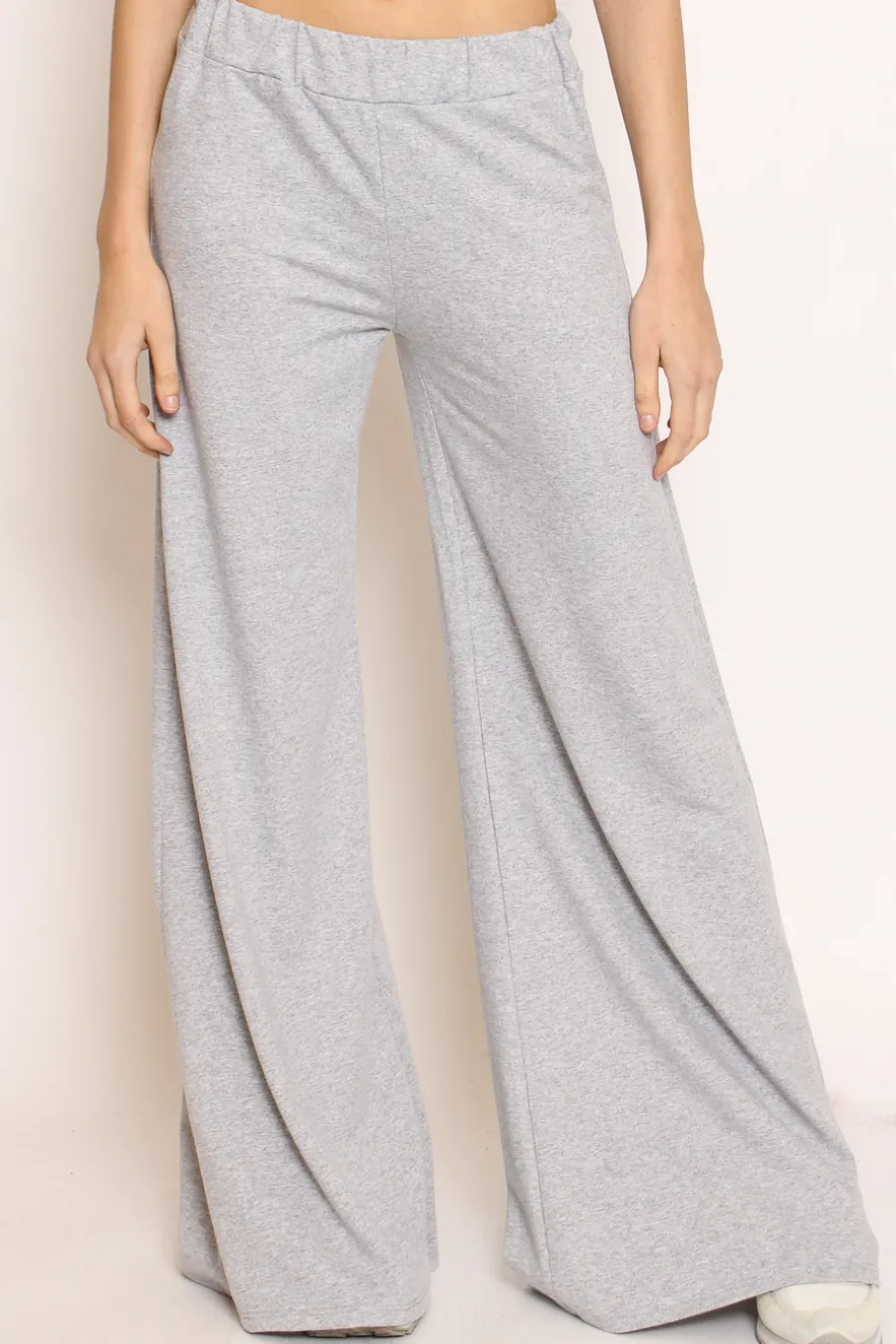 Zeroassoluto Pantalone palazzo felpa light grigio melange- Pantaloni