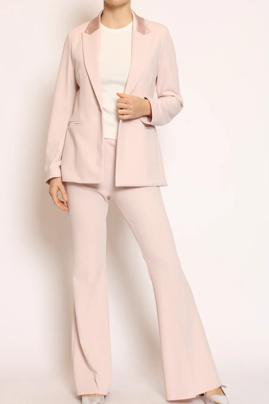 Vicolo Pantalone zampetta tessuto elasticizzato- Pantaloni