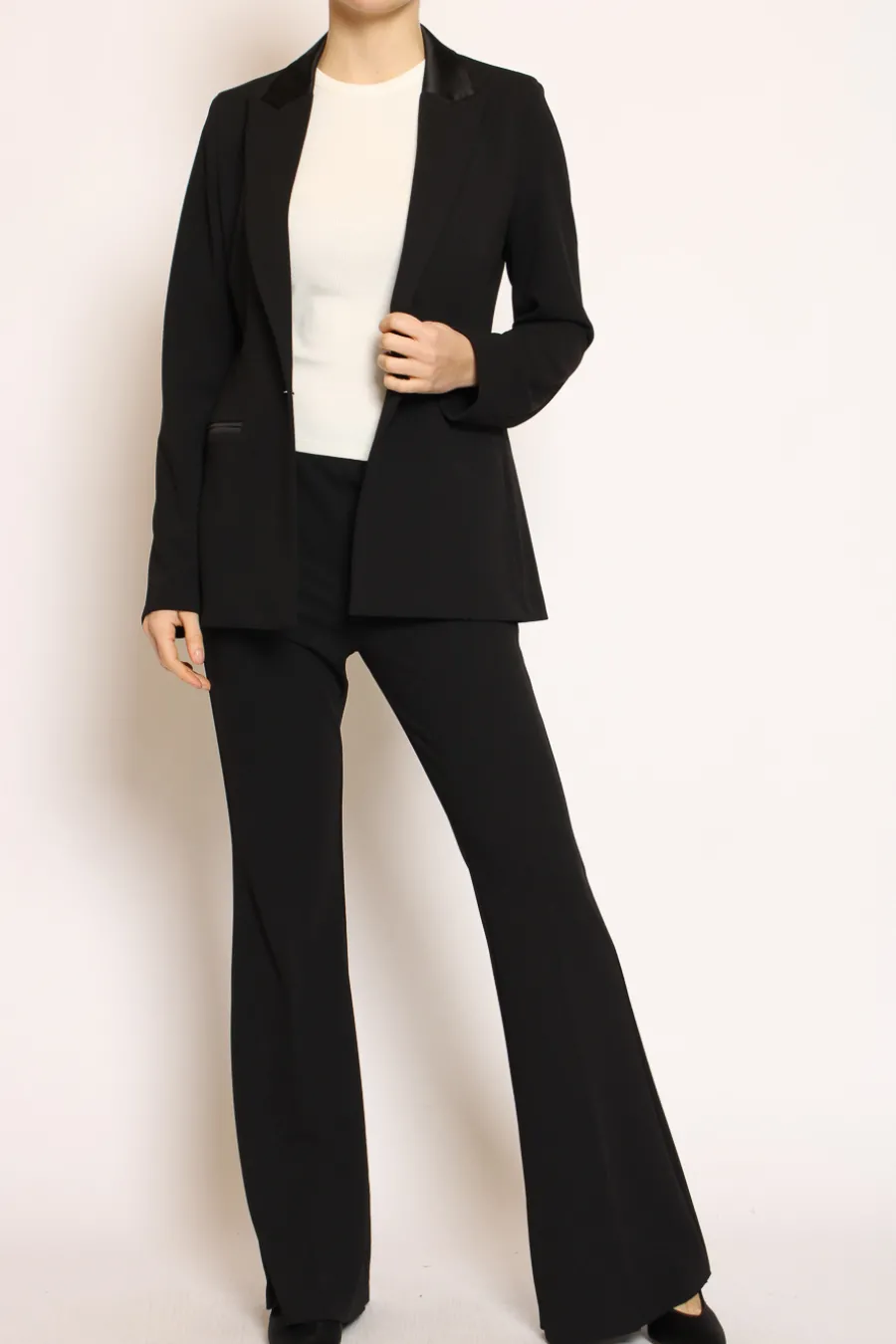 Vicolo Pantalone zampetta tessuto elasticizzato- Pantaloni