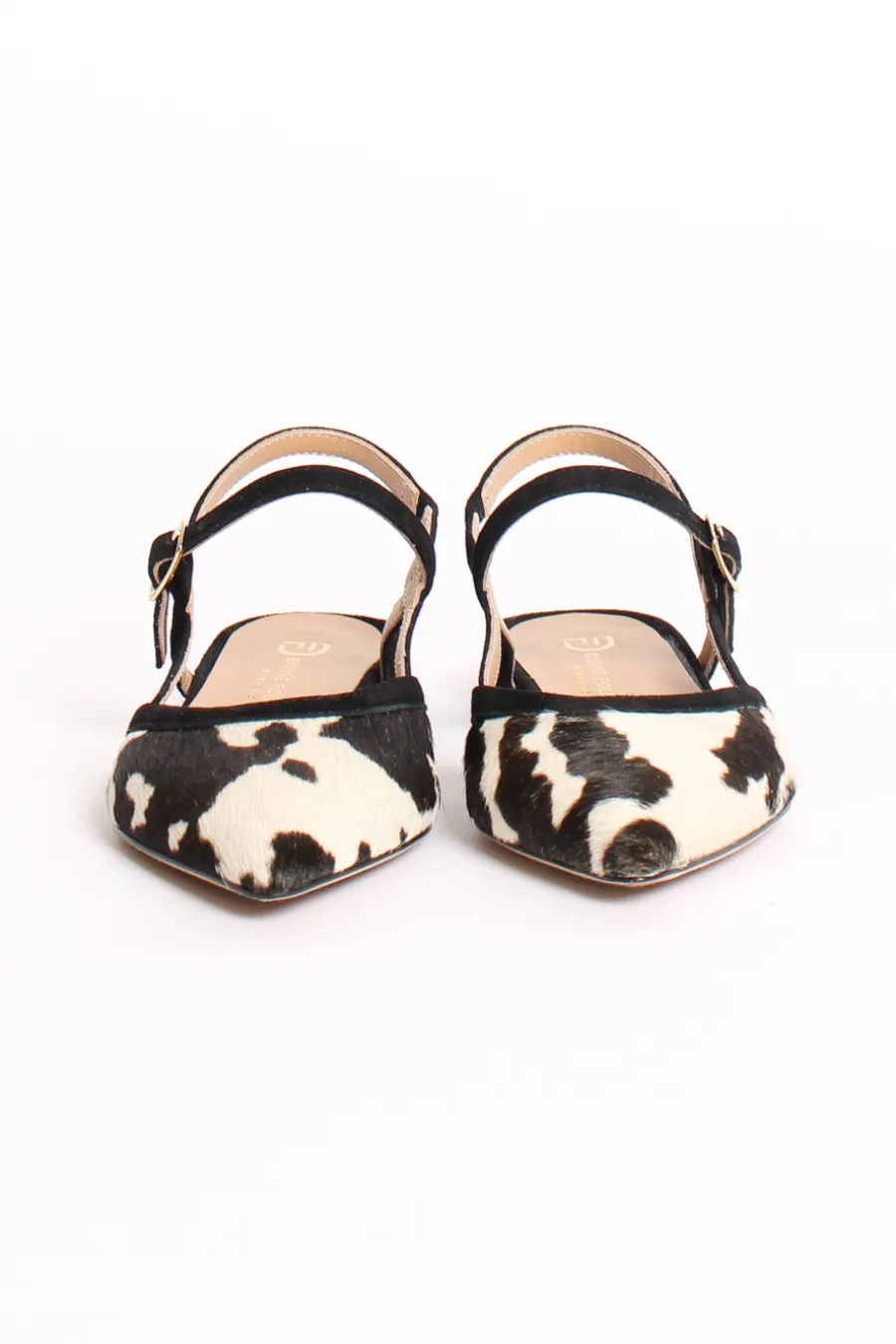 Divine Follie Slingback cavallino animalier bianco/nero- Scarpe