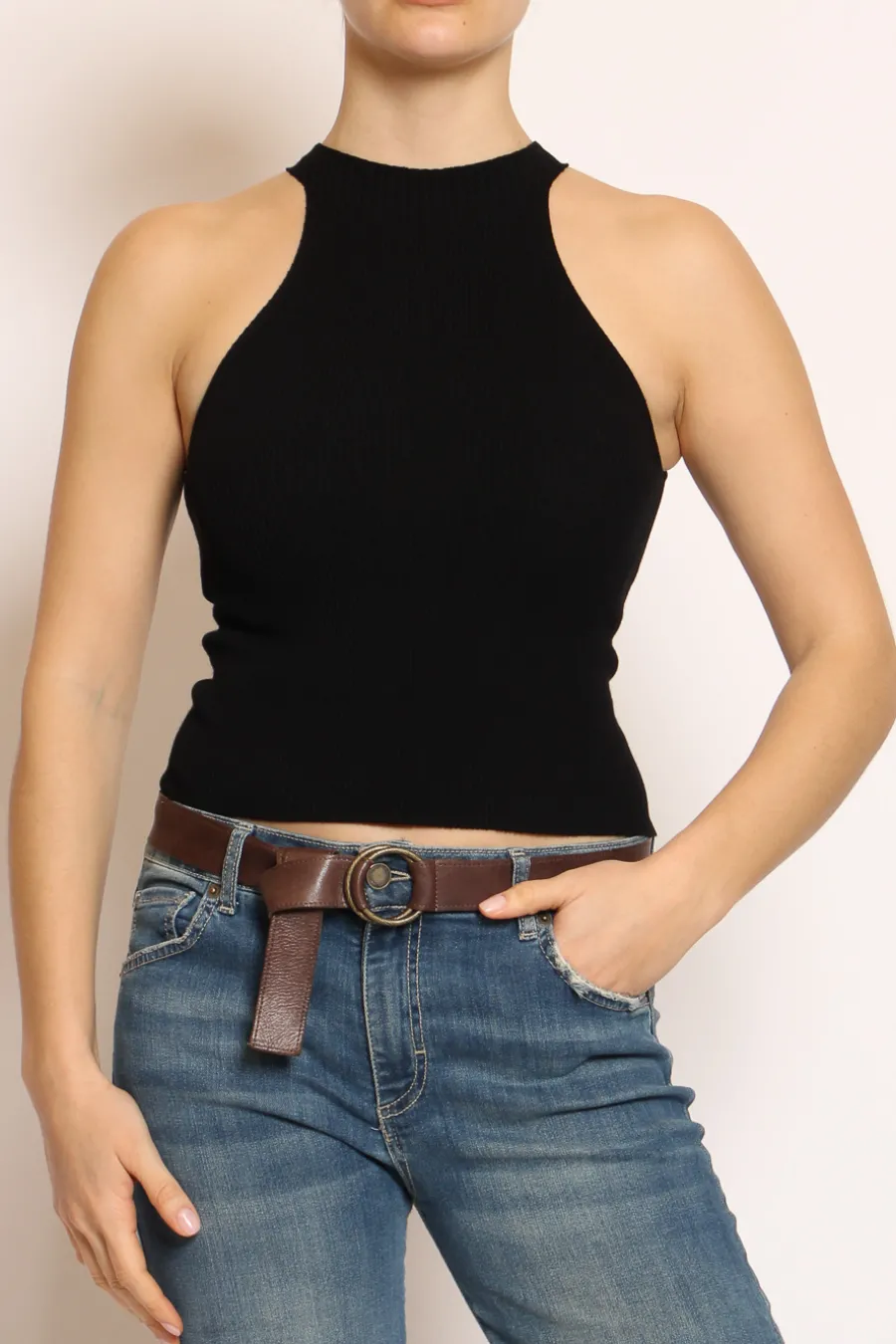 Kontatto Top a costine in filo di viscosa- T-Shirts E Top