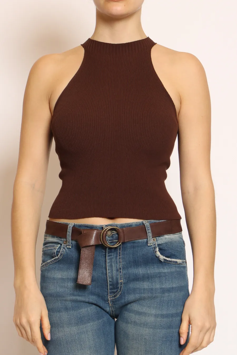 Kontatto Top a costine in filo di viscosa- T-Shirts E Top