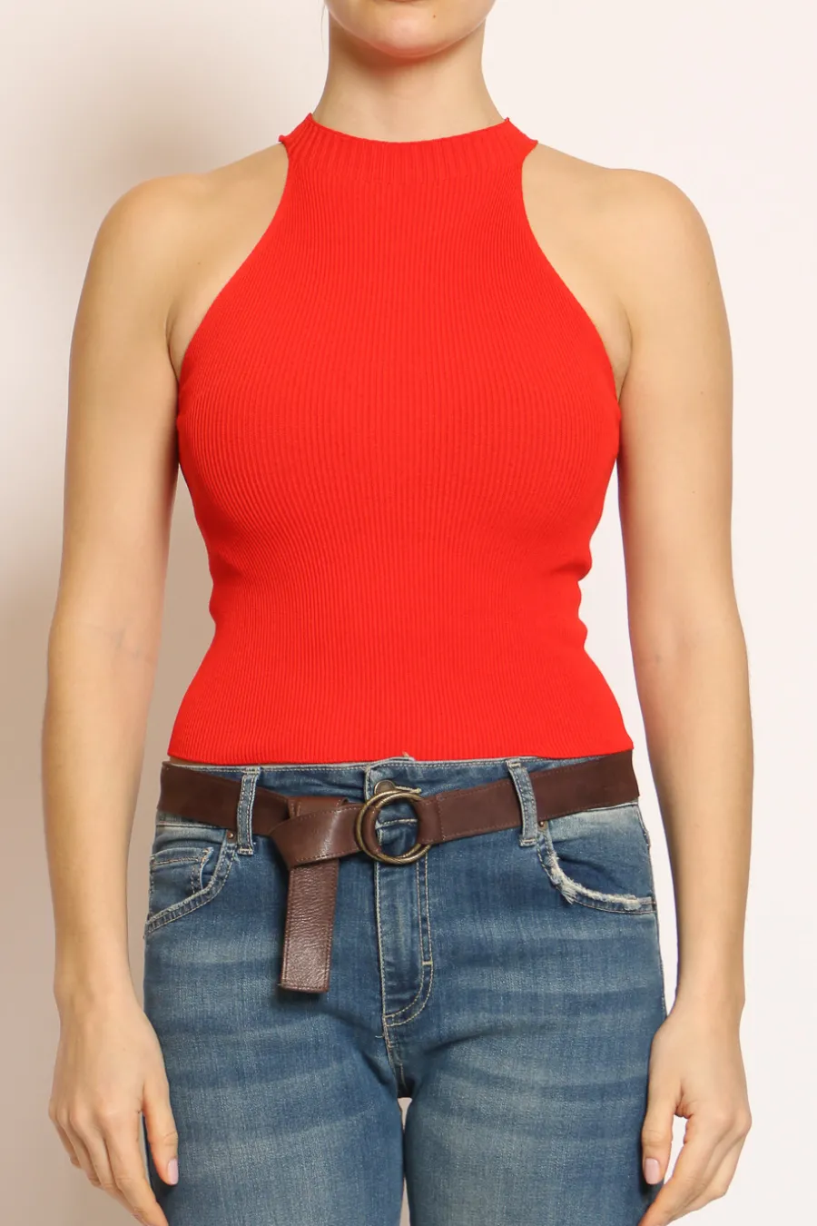 Kontatto Top a costine in filo di viscosa- T-Shirts E Top