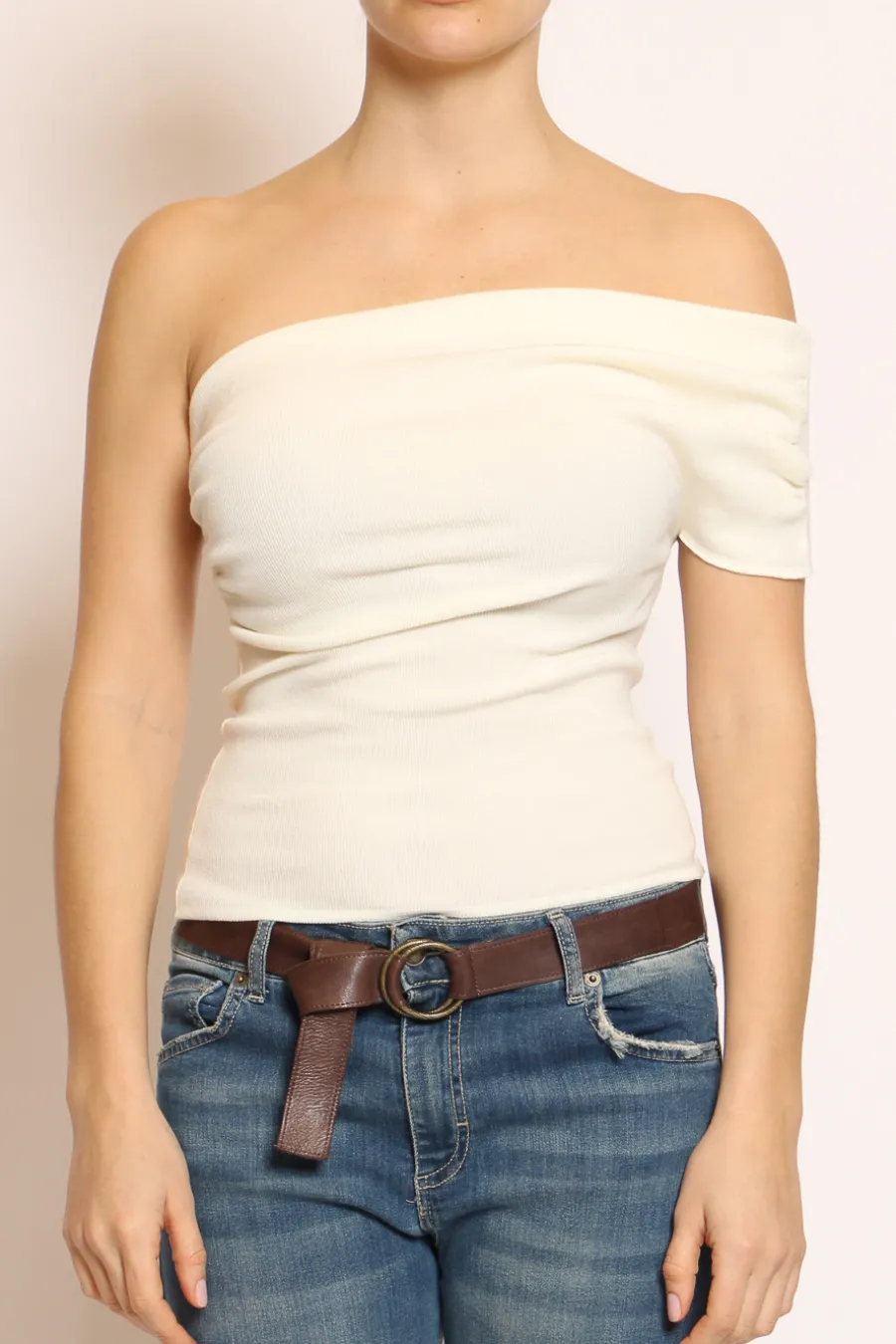 Kontatto Top monospalla off white- T-Shirts E Top