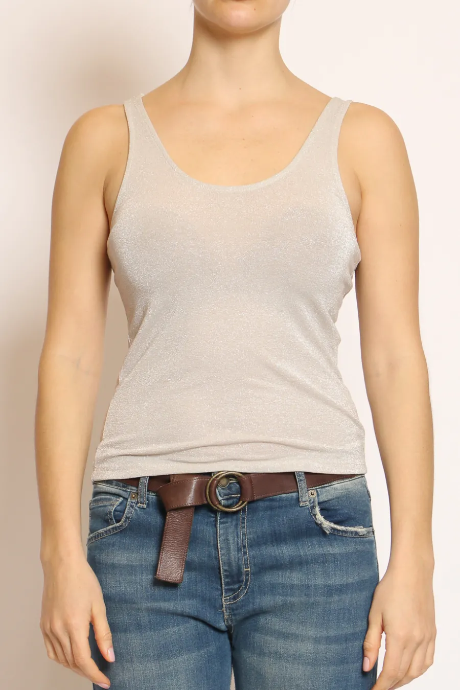 Kontatto Top scollo v in lurex- T-Shirts E Top