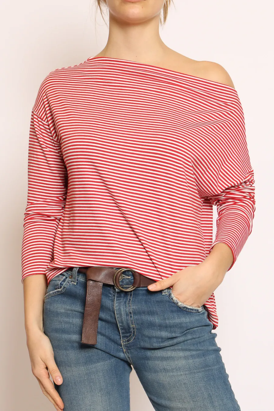 Zeroassoluto T-shirt CLOE righe in jerseyrosso/bianco- T-Shirts E Top | Maglie