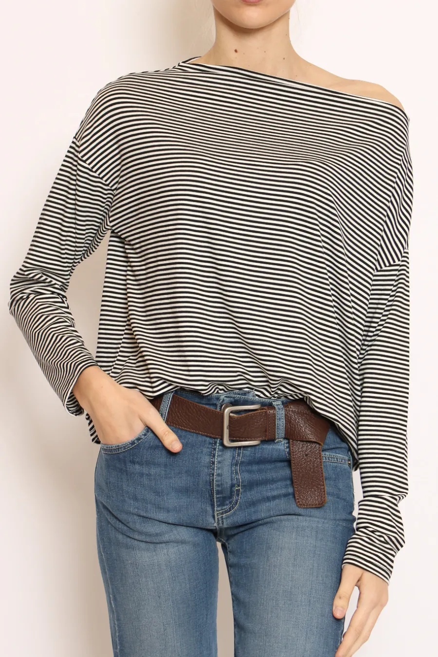 Zeroassoluto T-shirt CLOE righe in jersey bianco/nero- T-Shirts E Top | Maglie