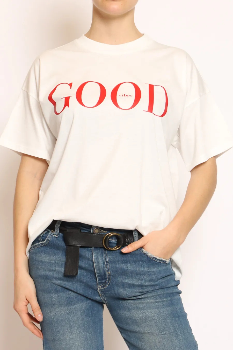 Vicolo T-shirt GOOD bianco/rosso- T-Shirts E Top