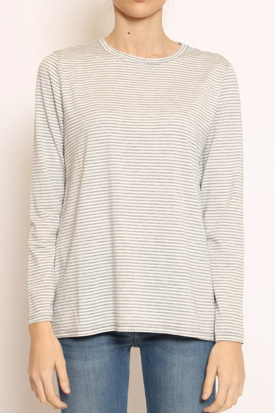 Zeroassoluto T-shirt manica lunga righe grigio/bianco- T-Shirts E Top