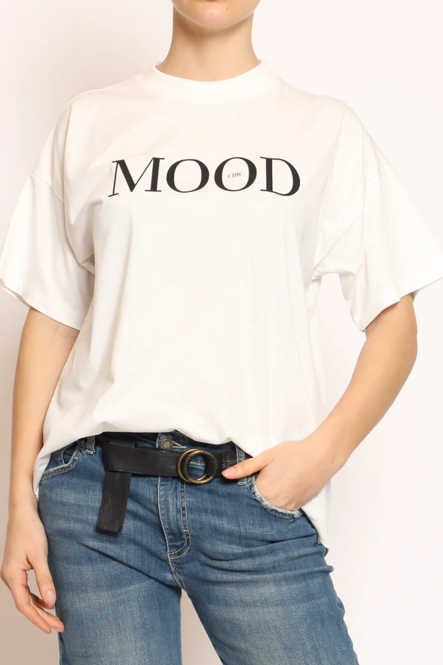 Vicolo T-shirt MOOD CHIC bianco/nero- T-Shirts E Top