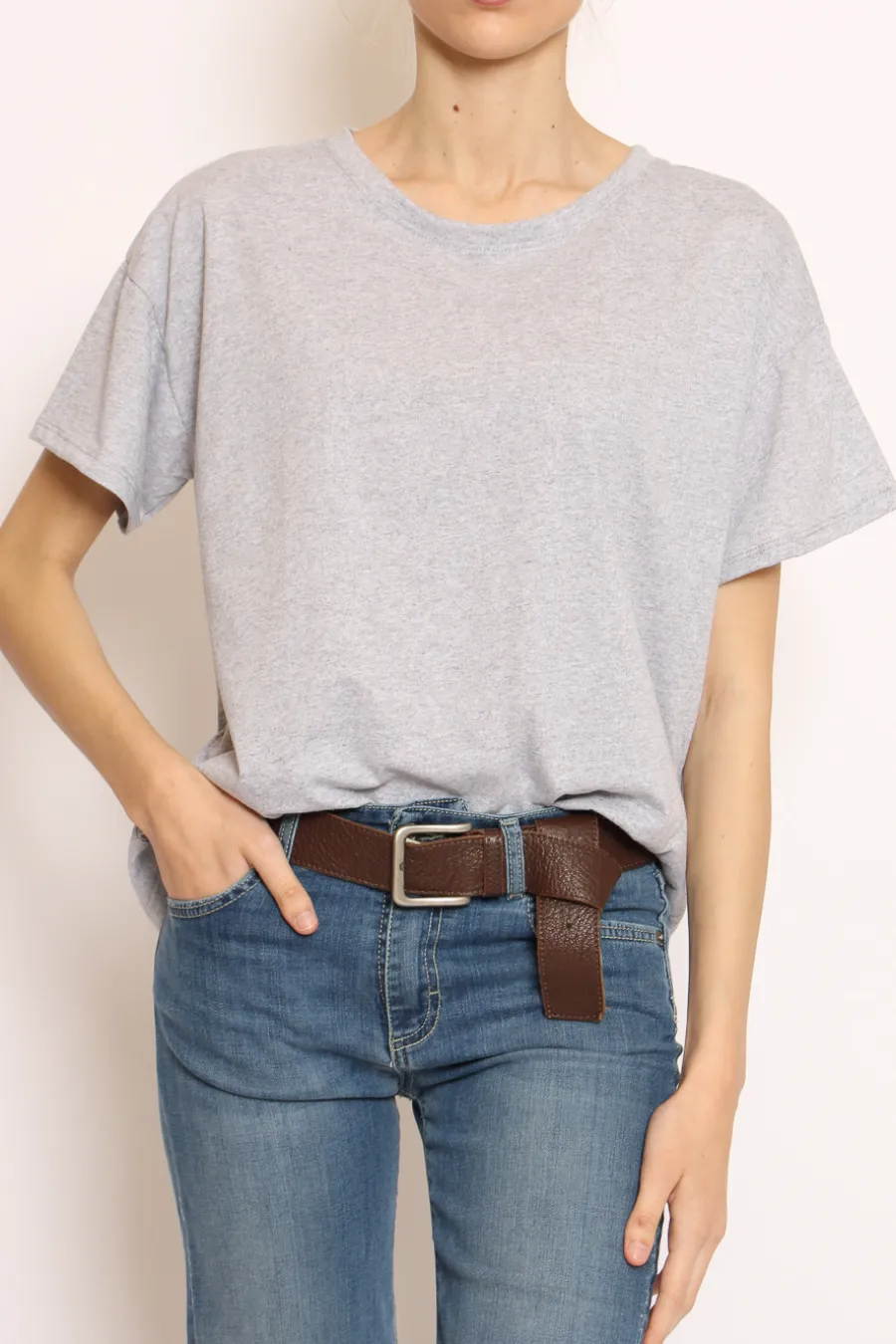 Zeroassoluto T-shirt scatola mezza manica grigio melange- T-Shirts E Top