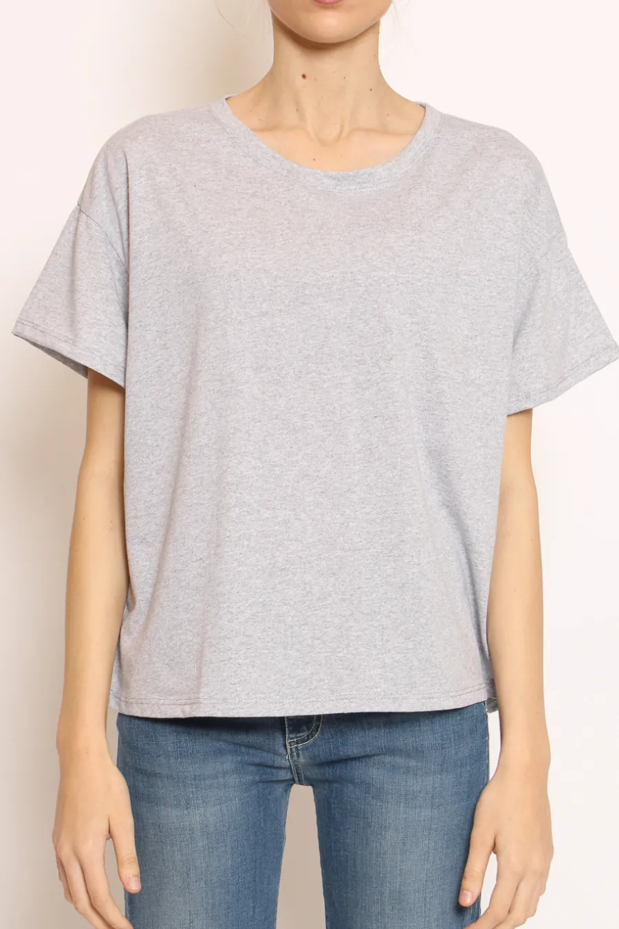 Zeroassoluto T-shirt scatola mezza manica grigio melange- T-Shirts E Top
