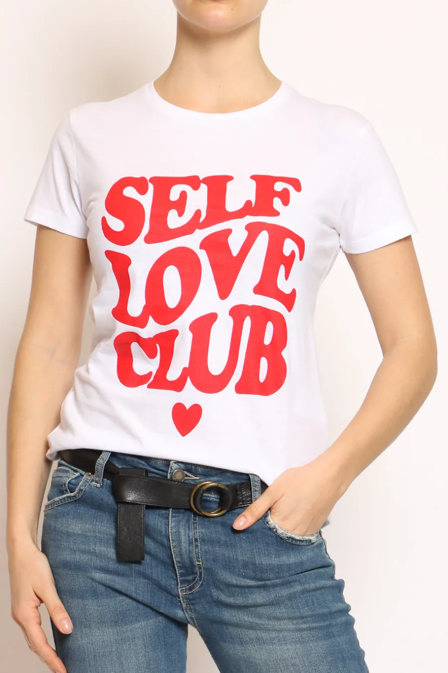 Have one T-shirt SELF LOVE CLUB bianco- T-Shirts E Top