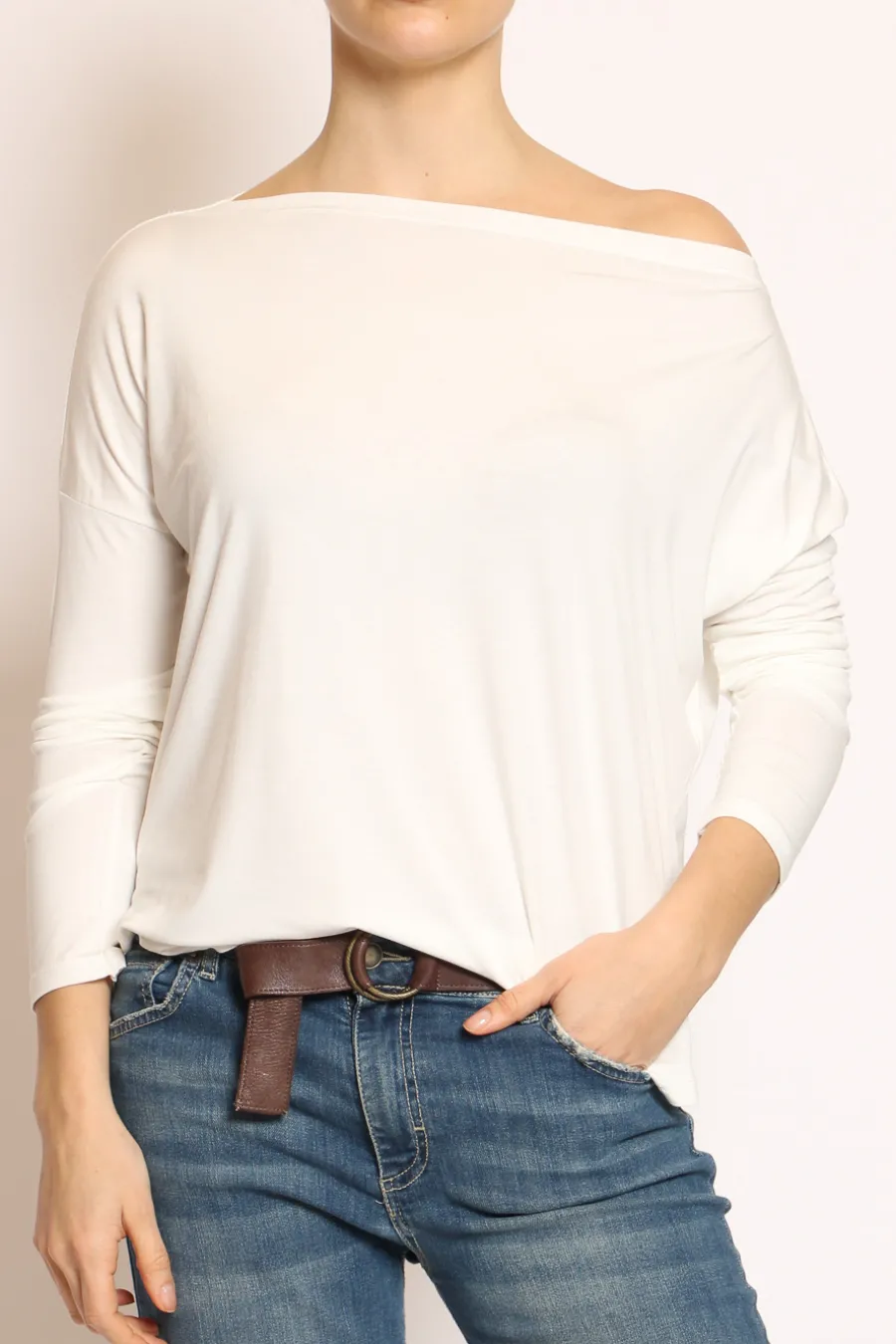 Kontatto T-shirt stondata off white- T-Shirts E Top