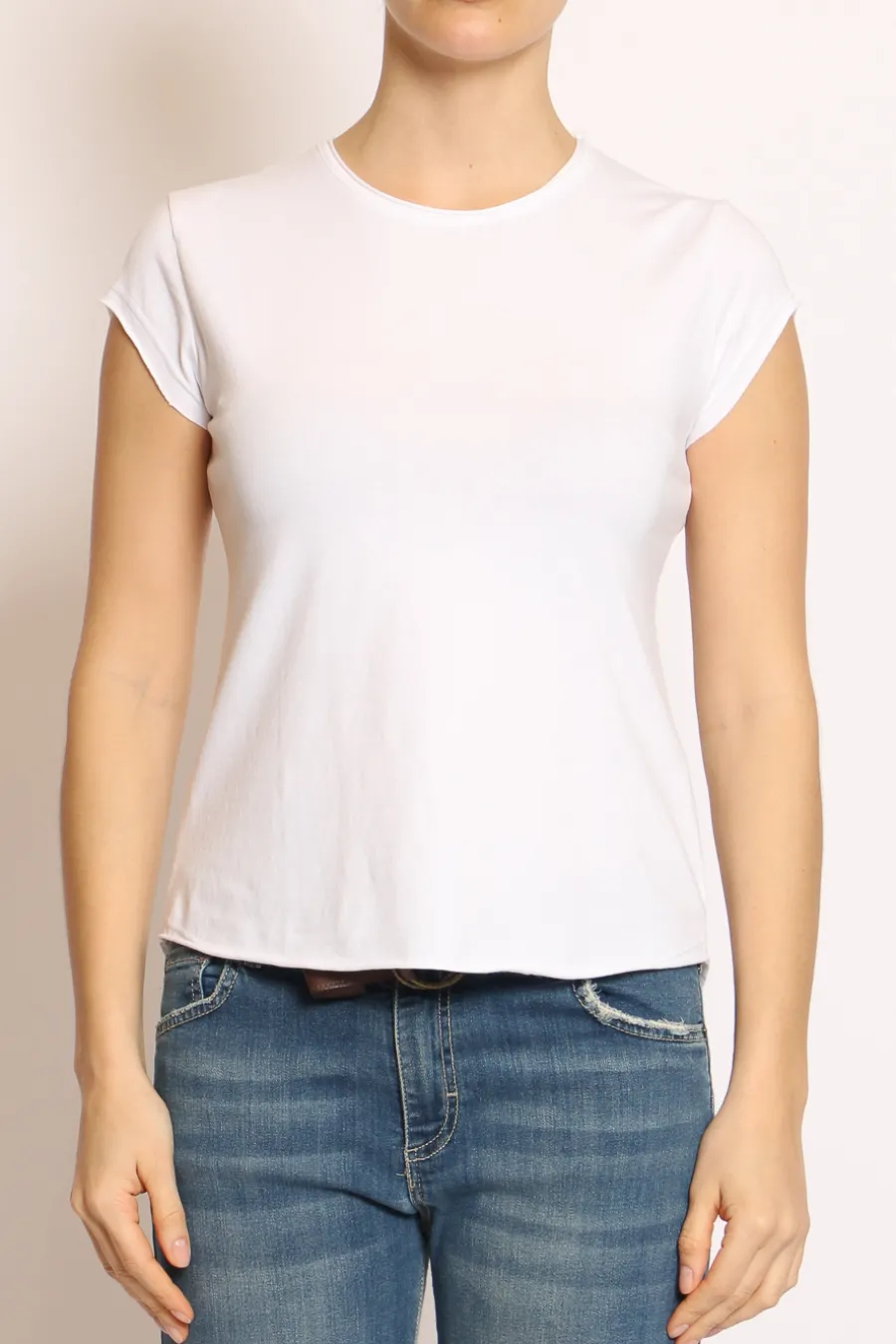 T-shirt taglio vivo mezza manica- T-Shirts E Top