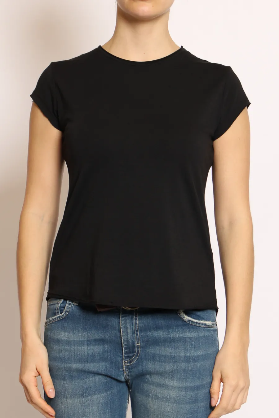 T-shirt taglio vivo mezza manica- T-Shirts E Top